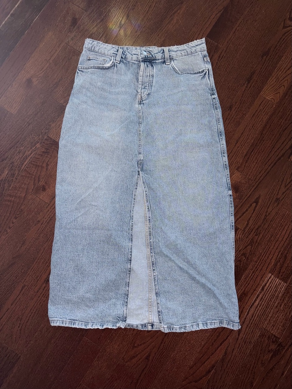 Zara Light Blue Denim Maxi Skirt